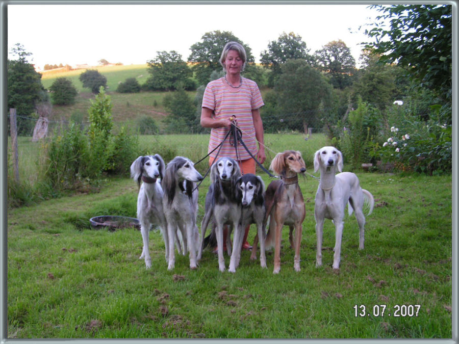 Eva with dogs